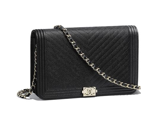 chanel wallet on chain quilted caviar gold-tone black